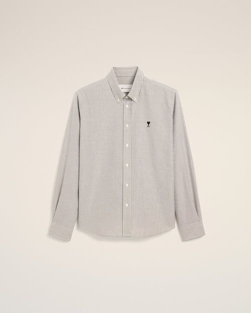 Chemise rayée noire en coton Ami de Coeur - Femme - 7 - AMI Paris - Ami Paris