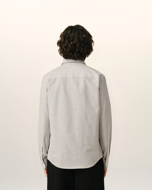 Chemise rayée noire en coton Ami de Coeur - Homme - 5 - AMI Paris - Ami Paris