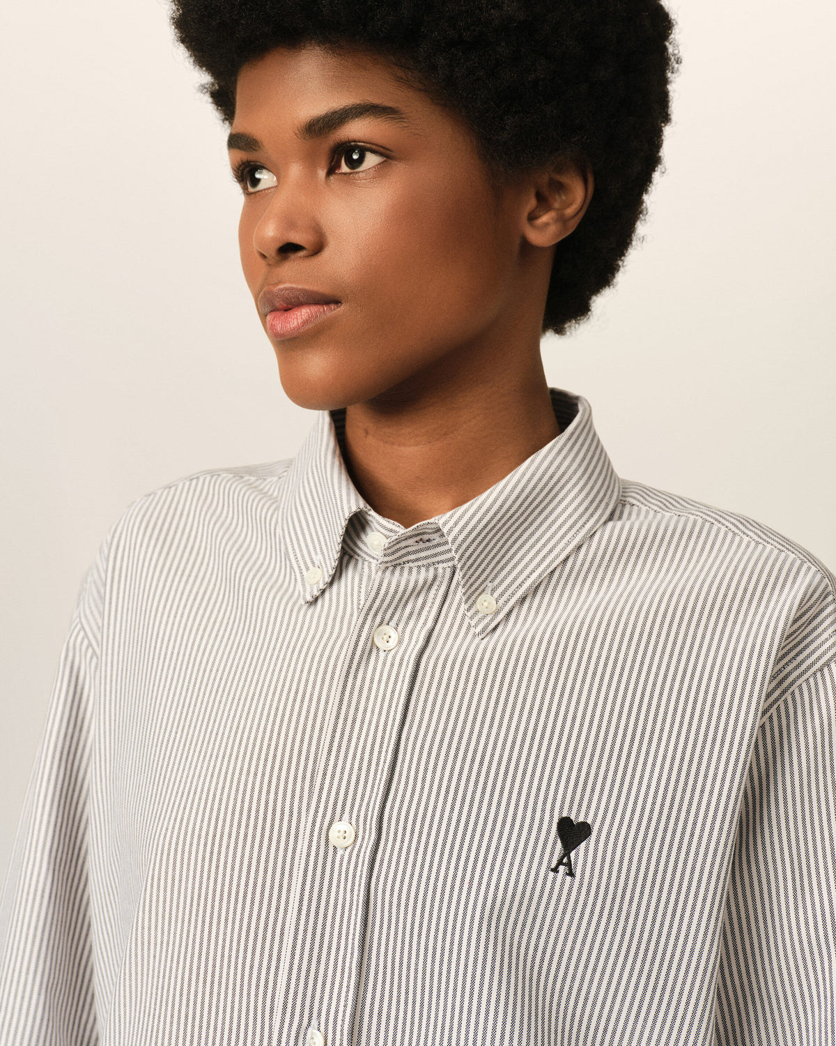 Chemise rayée noire en coton Ami de Coeur - 10