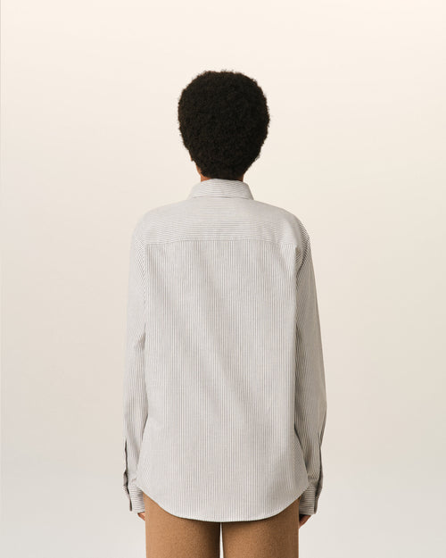 Chemise rayée noire en coton Ami de Coeur - Femme - 11 - AMI Paris - Ami Paris