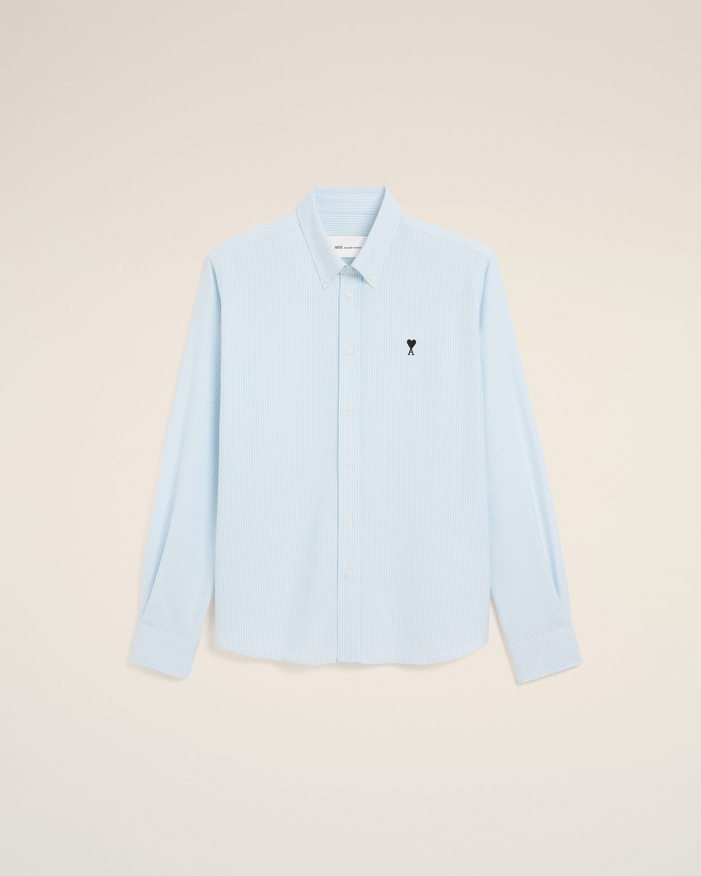 Blue striped cotton shirt with Ami de Coeur - 7