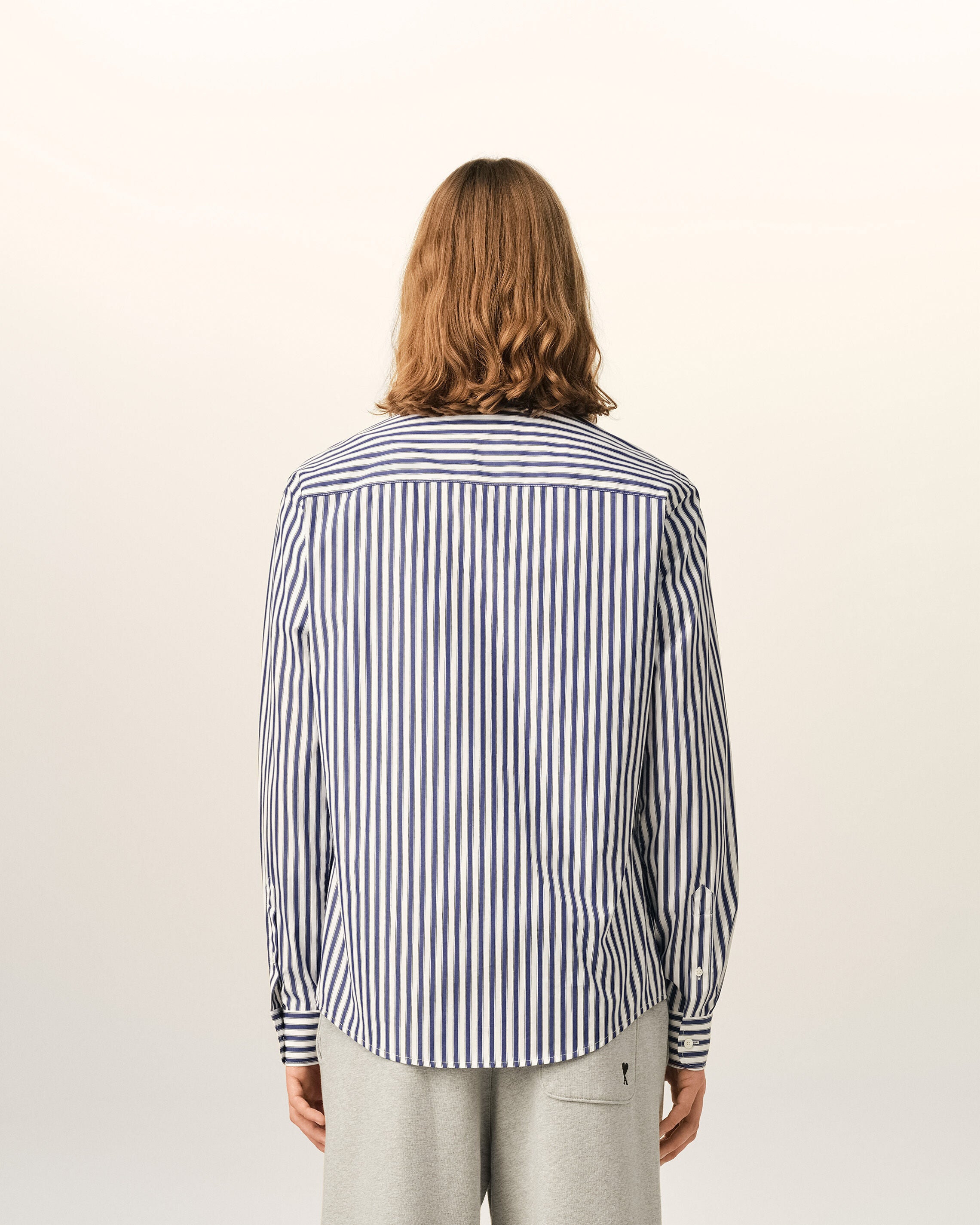 Blue striped cotton shirt with Ami de Coeur - 5
