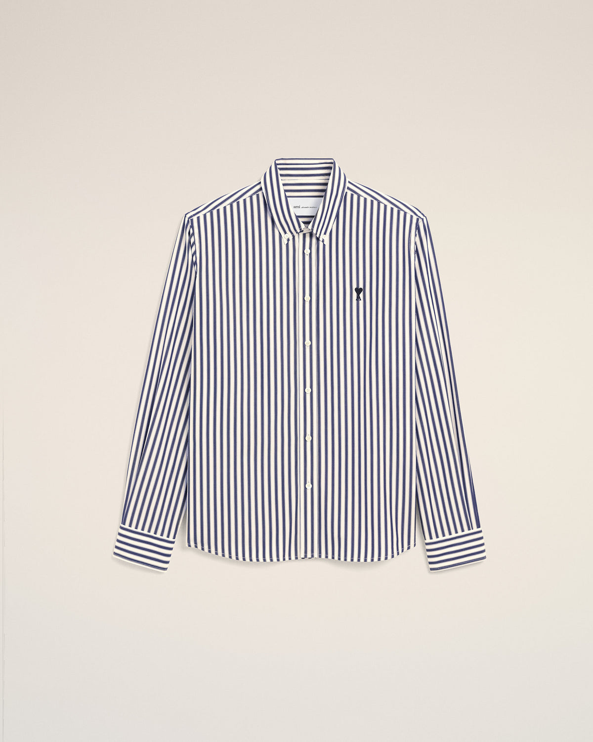 Blue striped cotton shirt with Ami de Coeur - 7