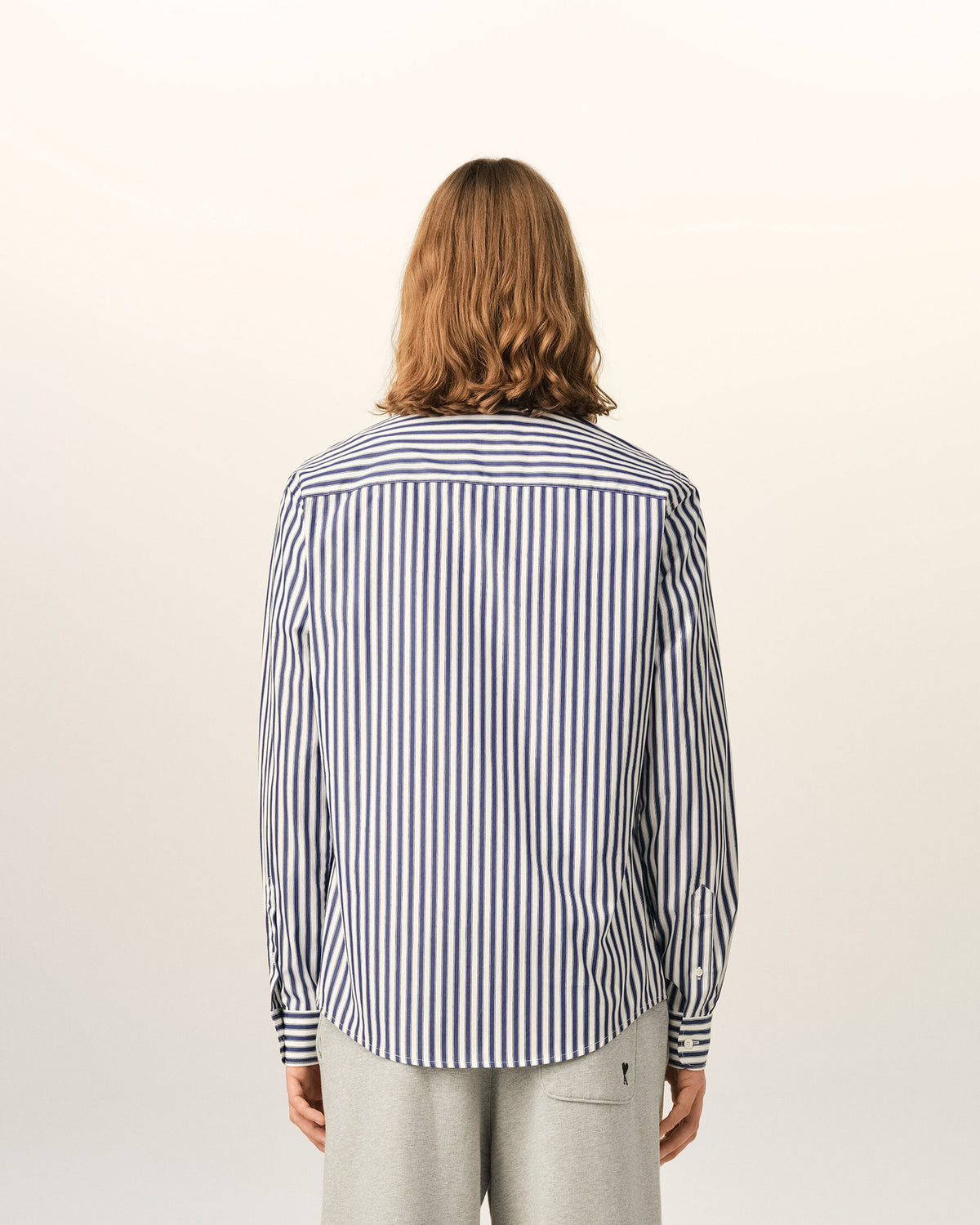 Blue striped cotton shirt with Ami de Coeur - 5