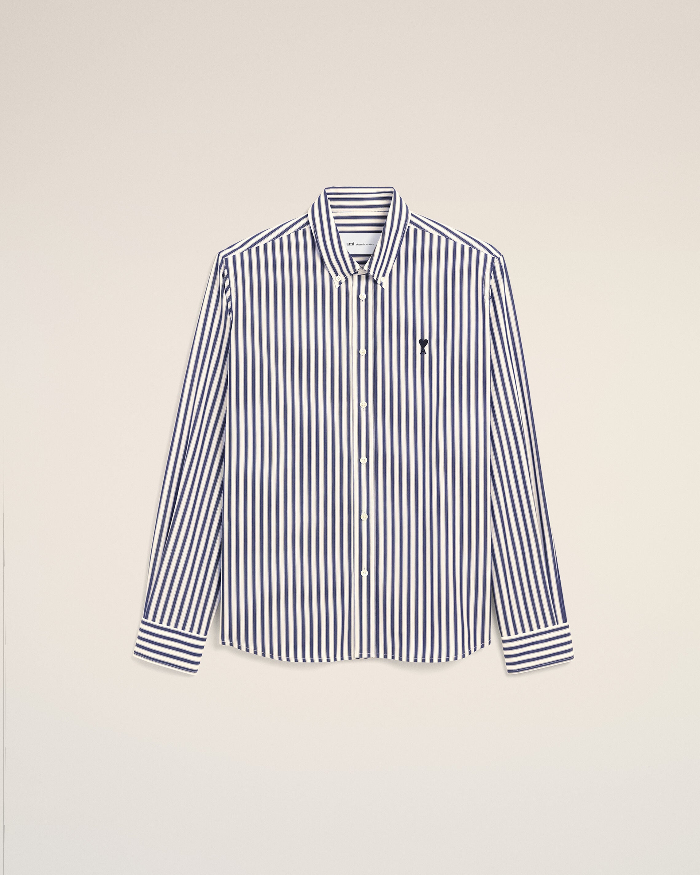 Blue striped cotton shirt with Ami de Coeur - 1