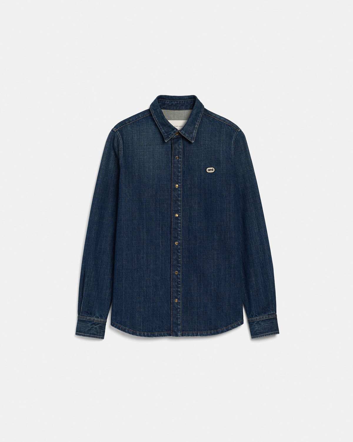 Blue cotton overshirt with Ami patch - 1
