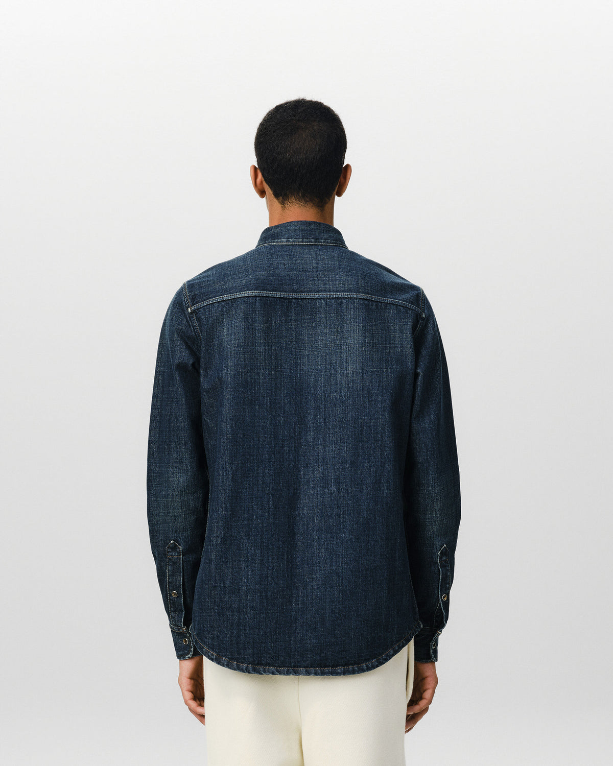 Blue cotton overshirt with Ami patch - 5