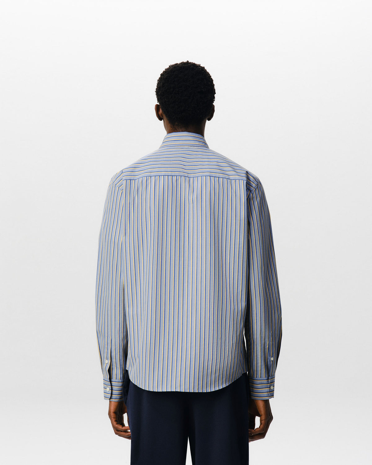 Blue striped cotton shirt with Ami de Coeur - 5