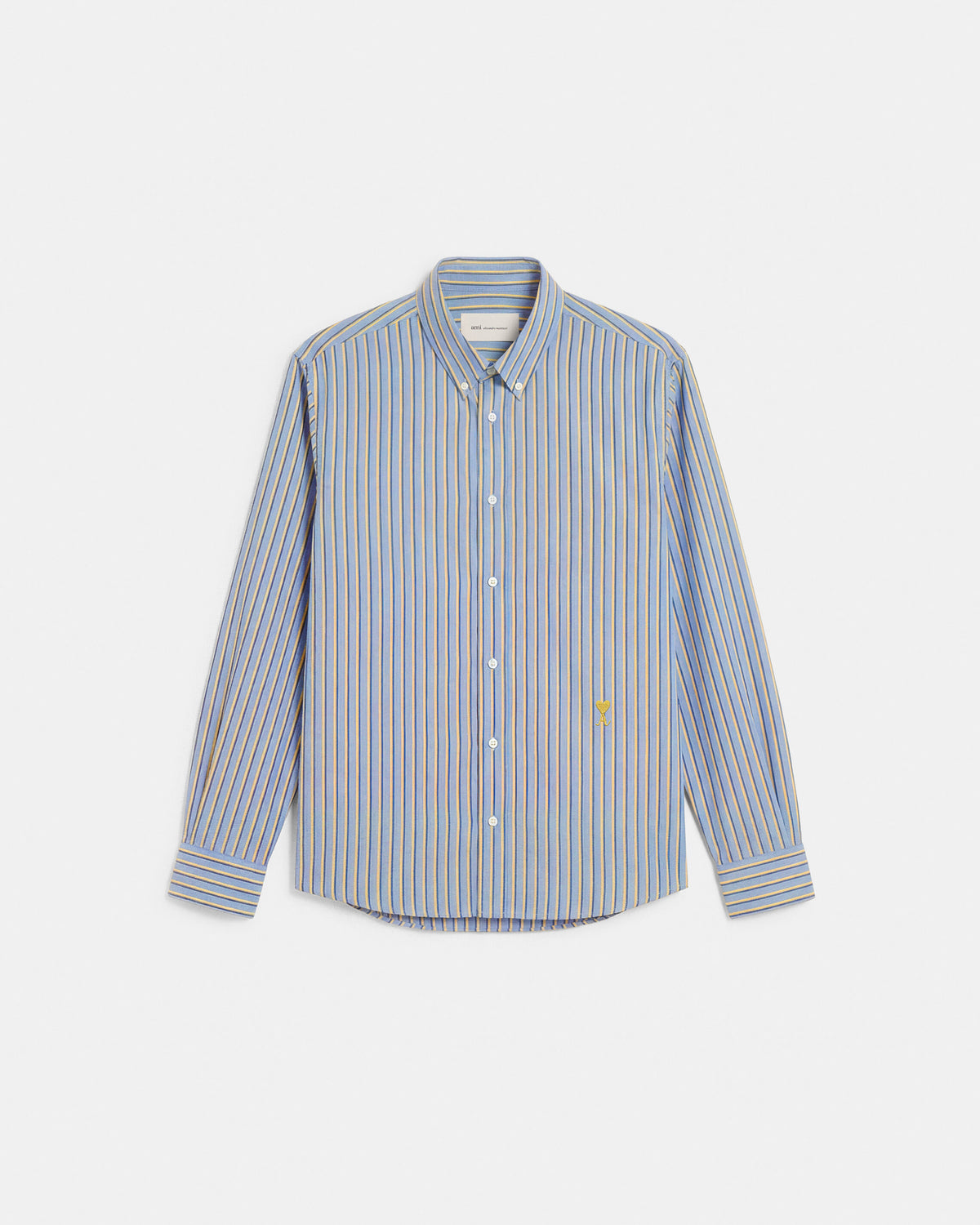 Blue striped cotton shirt with Ami de Coeur - 7