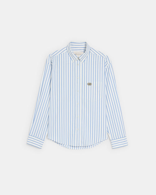 Camisa boxy de rayas blanca con parche Ami - 1 - Ami Paris