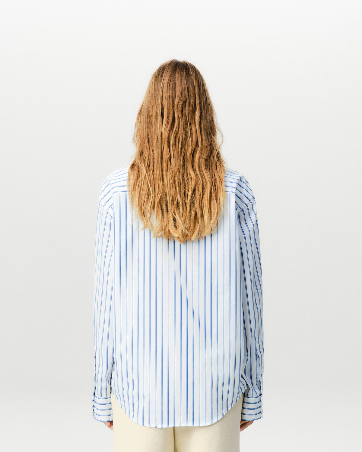 White boxy striped cotton shirt with Ami patch - 11