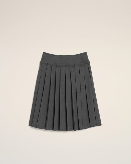 Grey midi pleated woolskirt - Man - 1 - AMI Paris - Ami Paris