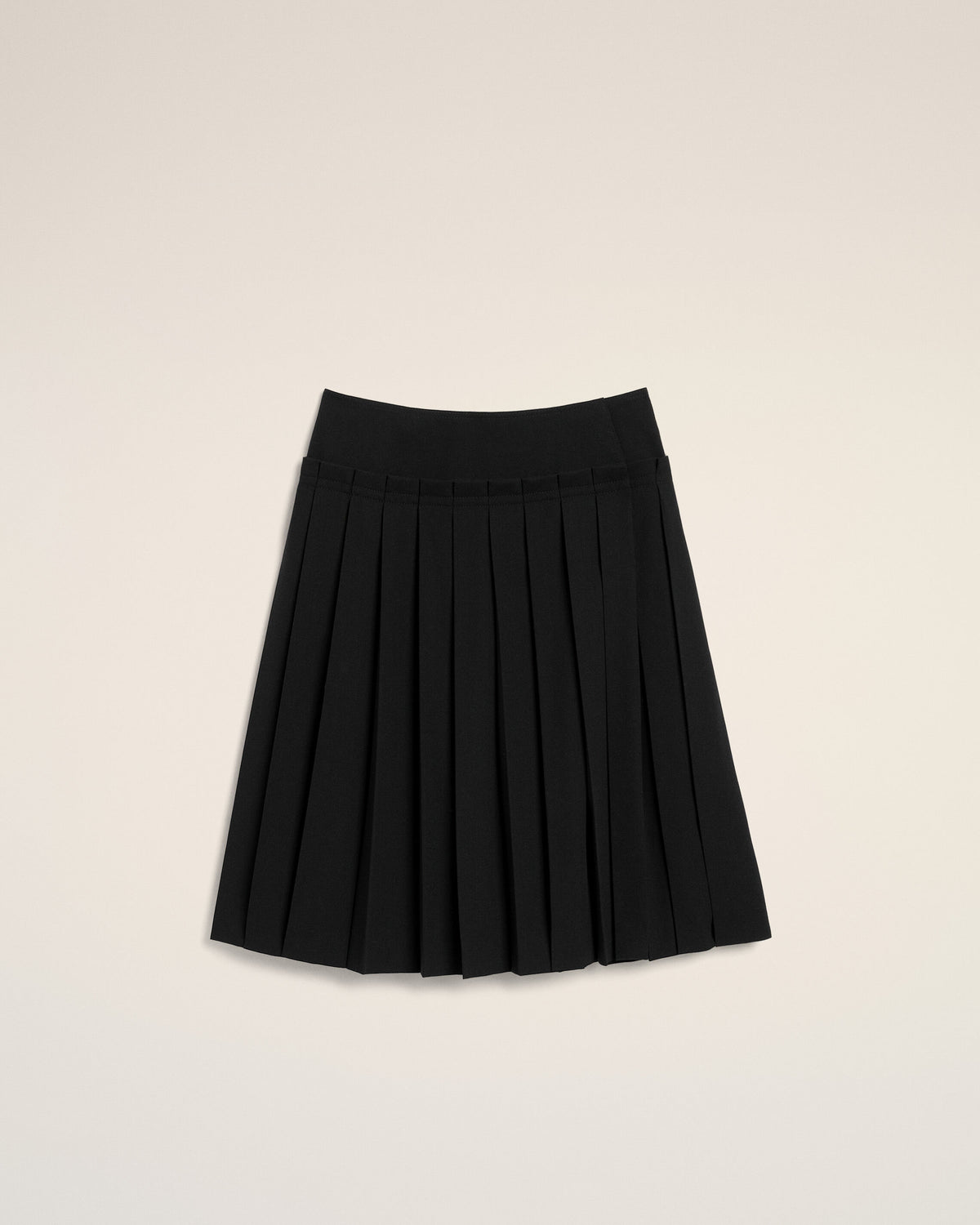 Black midi pleated woolskirt - 8