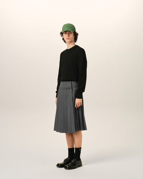 Grey midi pleated woolskirt - Man - 6 - AMI Paris - Ami Paris