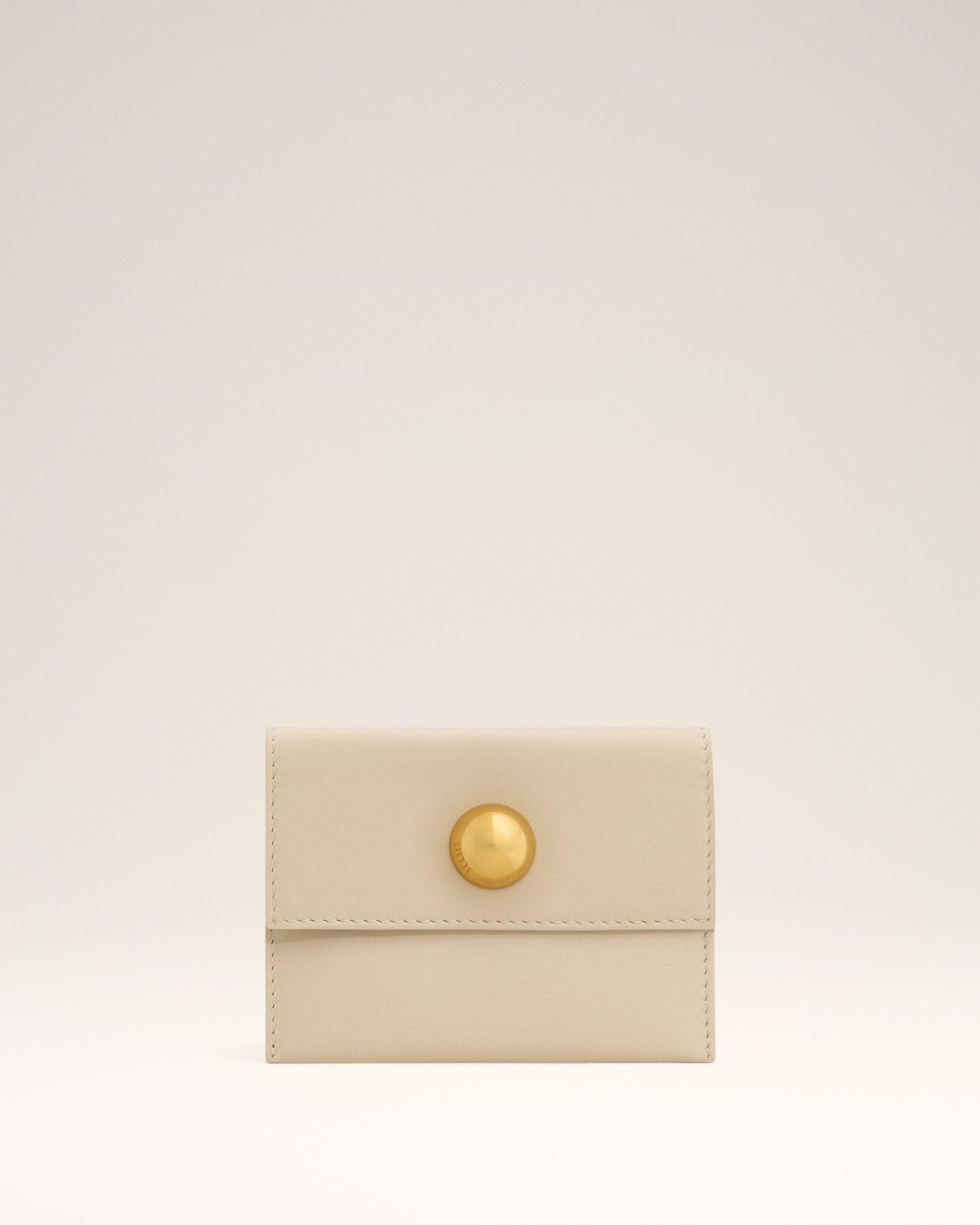 Beige Leather Carrousel Folded Card Holder - 4
