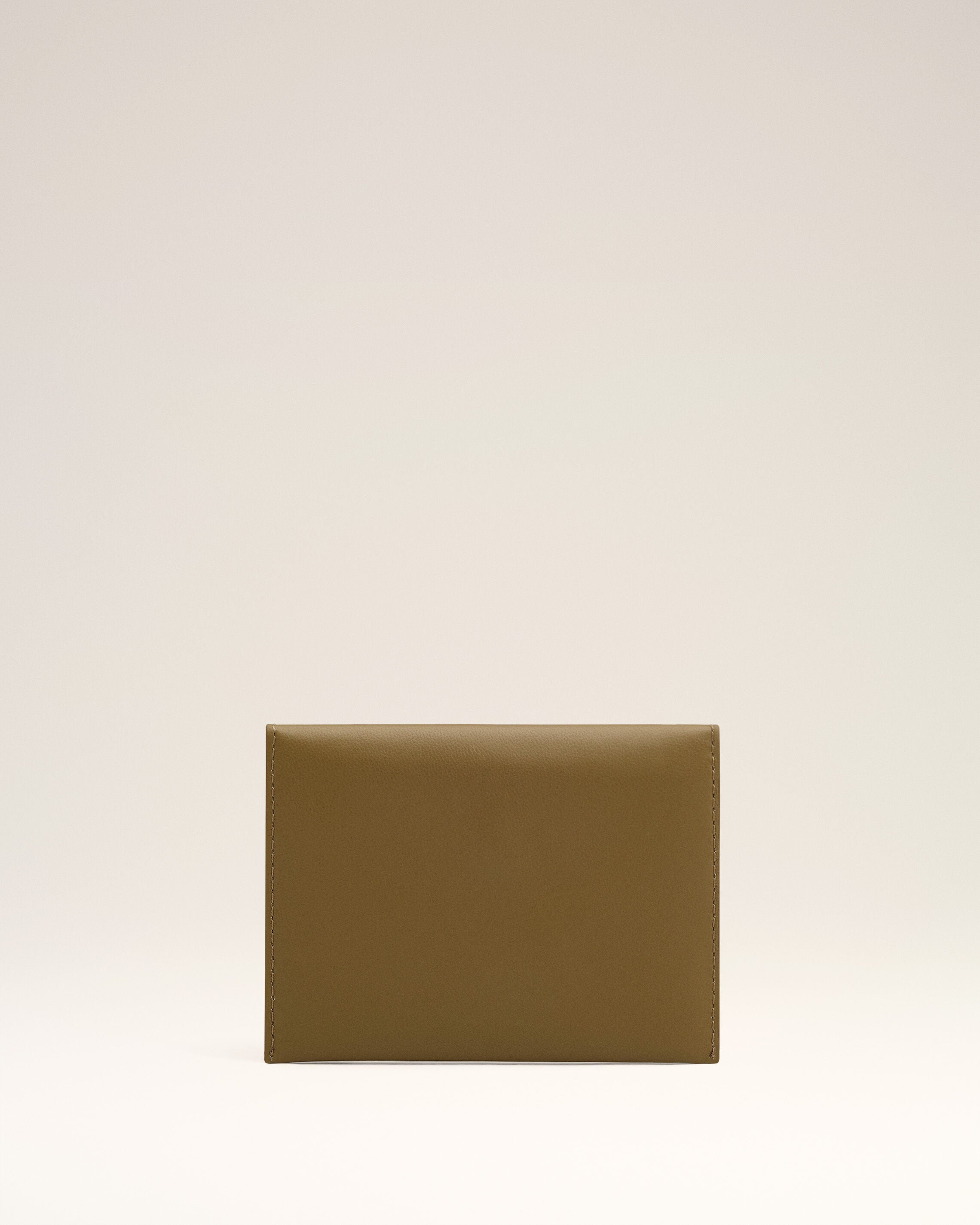 Khaki Leather Carrousel Folded Card Holder - 5
