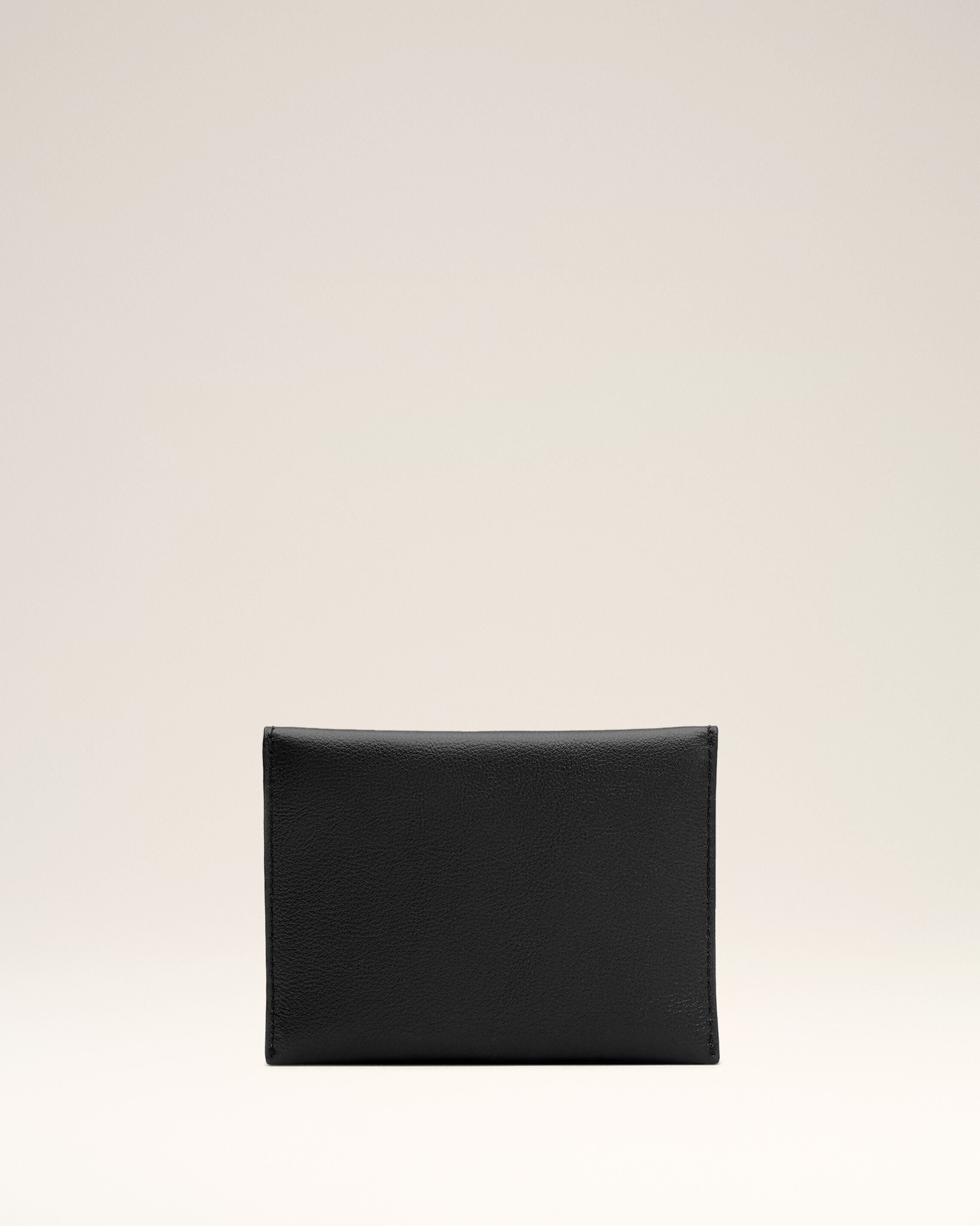 Black Carrousel Cow Leather Folded Card Holder - 5