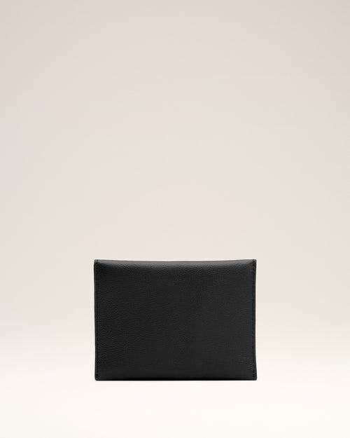 Black Carrousel Cow Leather Folded Card Holder - Woman - 5 - AMI Paris - Ami Paris