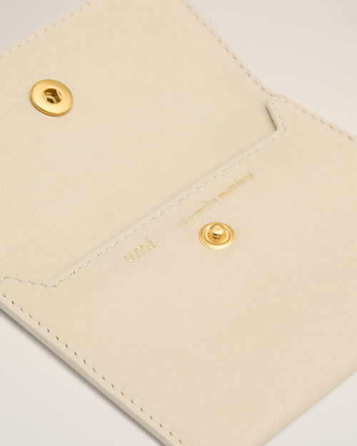 Beige Leather Carrousel Folded Card Holder - 3 - Ami Paris