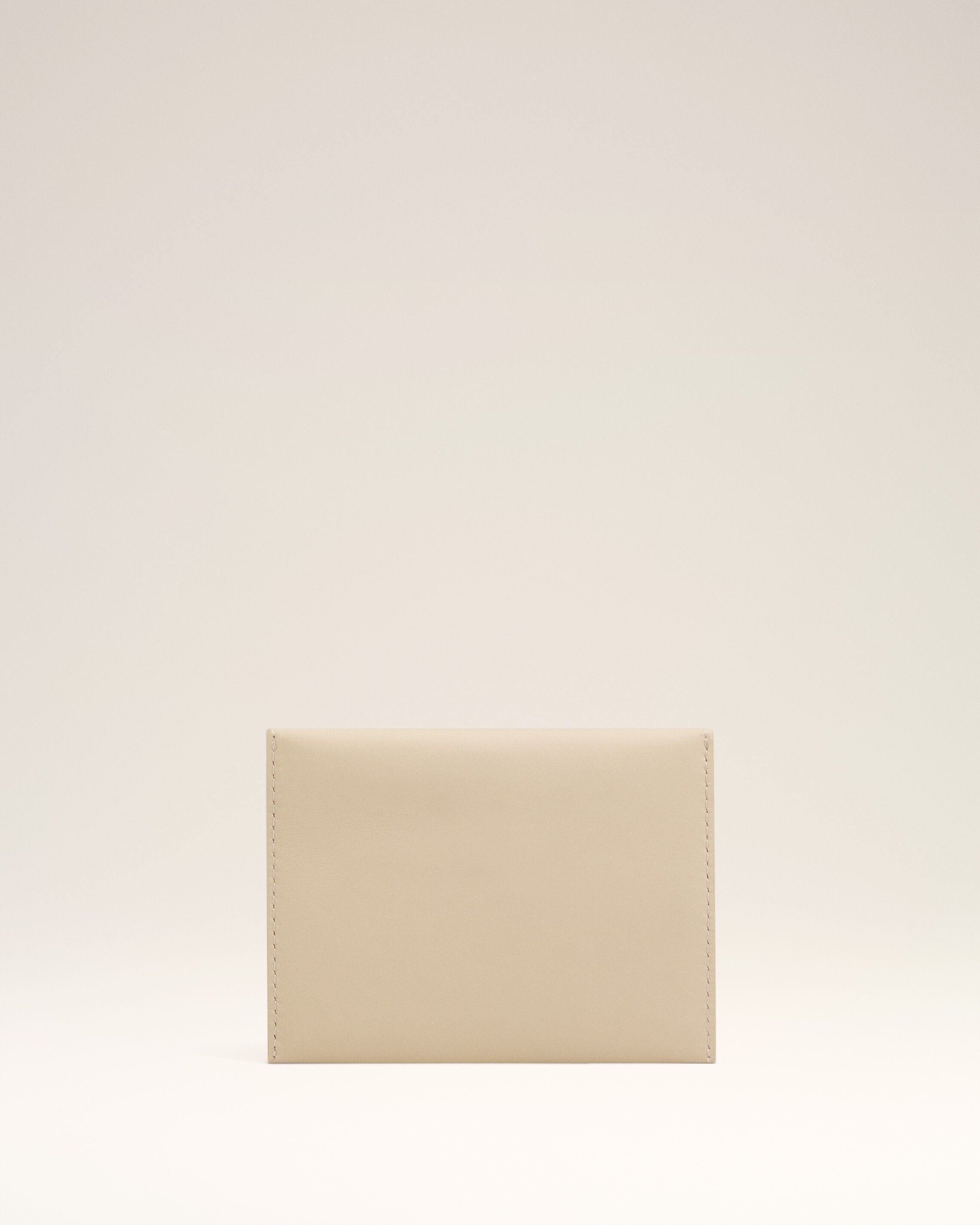 Beige Leather Carrousel Folded Card Holder - 5
