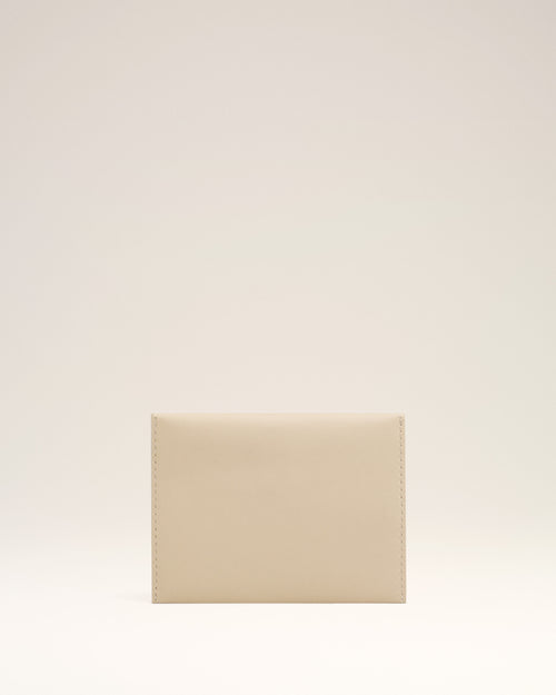                                     Beige Leather Carrousel Folded Card Holder - 3                                 - Ami Paris
