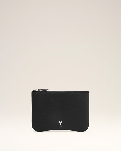 Pochette Paris Paris Noire En Cuir - Homme - 1 - AMI Paris - Ami Paris