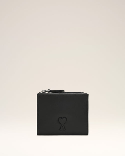 Black Cowhide Leather Voulez-Vous Folded Wallet - 1 - Ami Paris
