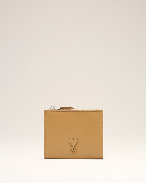                                     Yellow Cowhide Leather Voulez-Vous Folded Wallet - 3                                 - Ami Paris