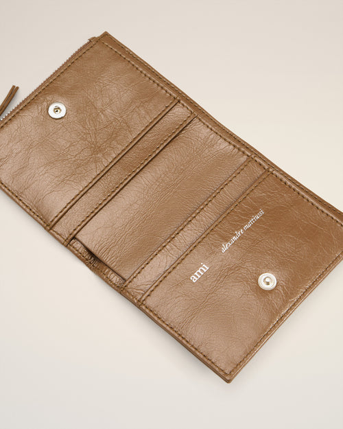 Brown Smooth Leather Voulez Vous Folded Wallet - 3 - Ami Paris