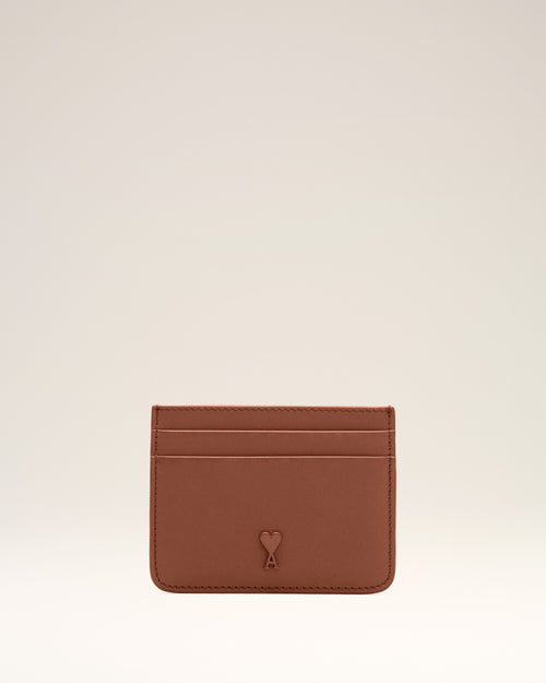 Brown Cowhide Leather Ami De Coeur Card Holder - Man - 1 - AMI Paris - Ami Paris