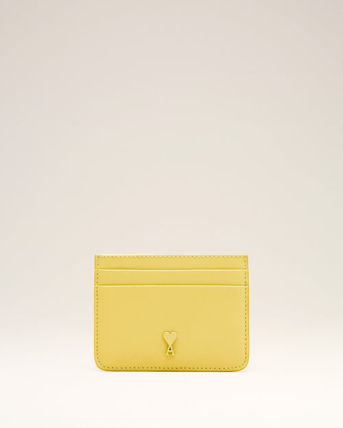 Yellow Cowhide Leather Ami De Coeur Card Holder - Woman - 4 - AMI Paris - Ami Paris