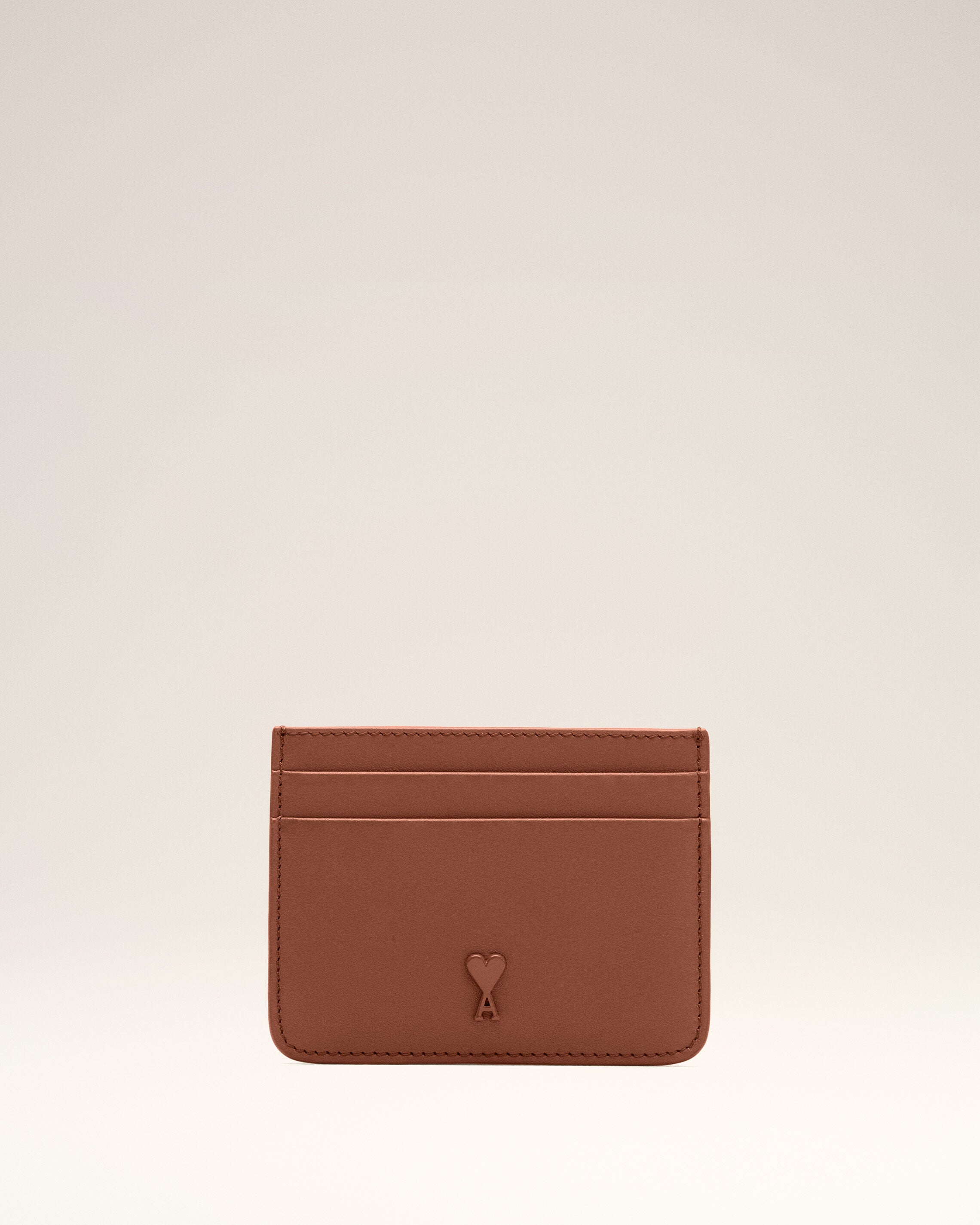 Porte-Cartes Ami De Coeur Marron en Cuir De Vachette - 4
