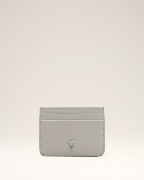 Porte-Cartes Ami De Coeur Gris en Cuir De Vachette - Femme - 4 - AMI Paris - Ami Paris