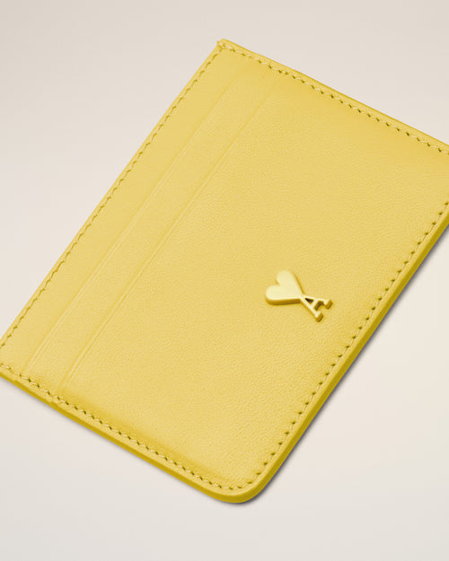 Yellow Cowhide Leather Ami De Coeur Card Holder - 6 - Ami Paris