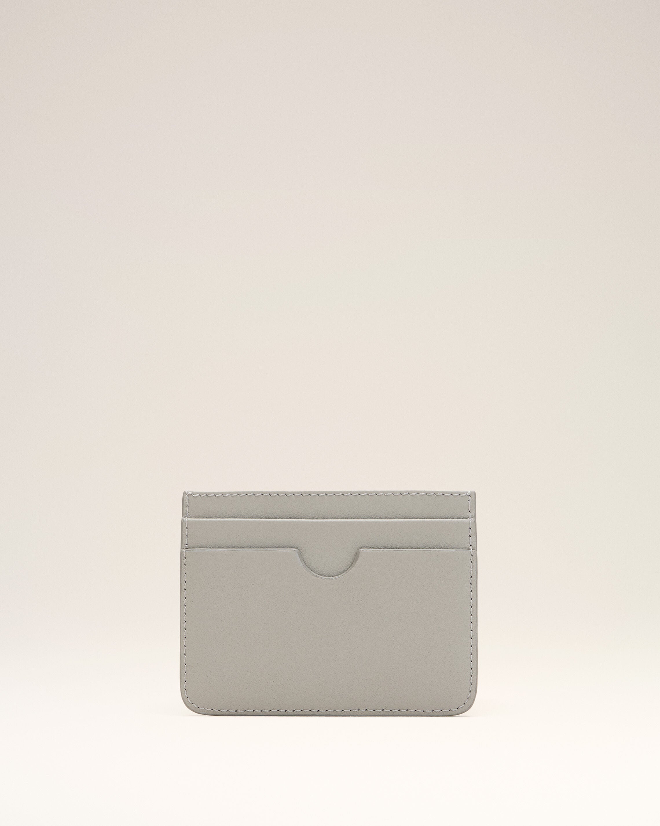 Grey Cowhide Leather Ami De Coeur Card Holder - 5