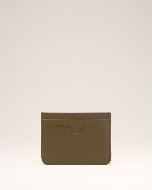                                     Green Smooth Leather Ami De Coeur Card Holder - 3                                 - Ami Paris