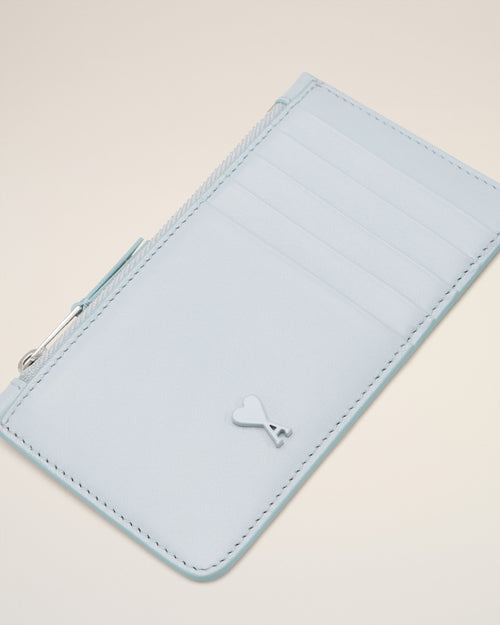 Ami De Coeur Kartenetui aus blauem Glattleder mit Reißverschluss - 6 - Ami Paris