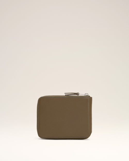 Green Smooth Leather Ami De Coeur Compact Wallet - 4 - Ami Paris