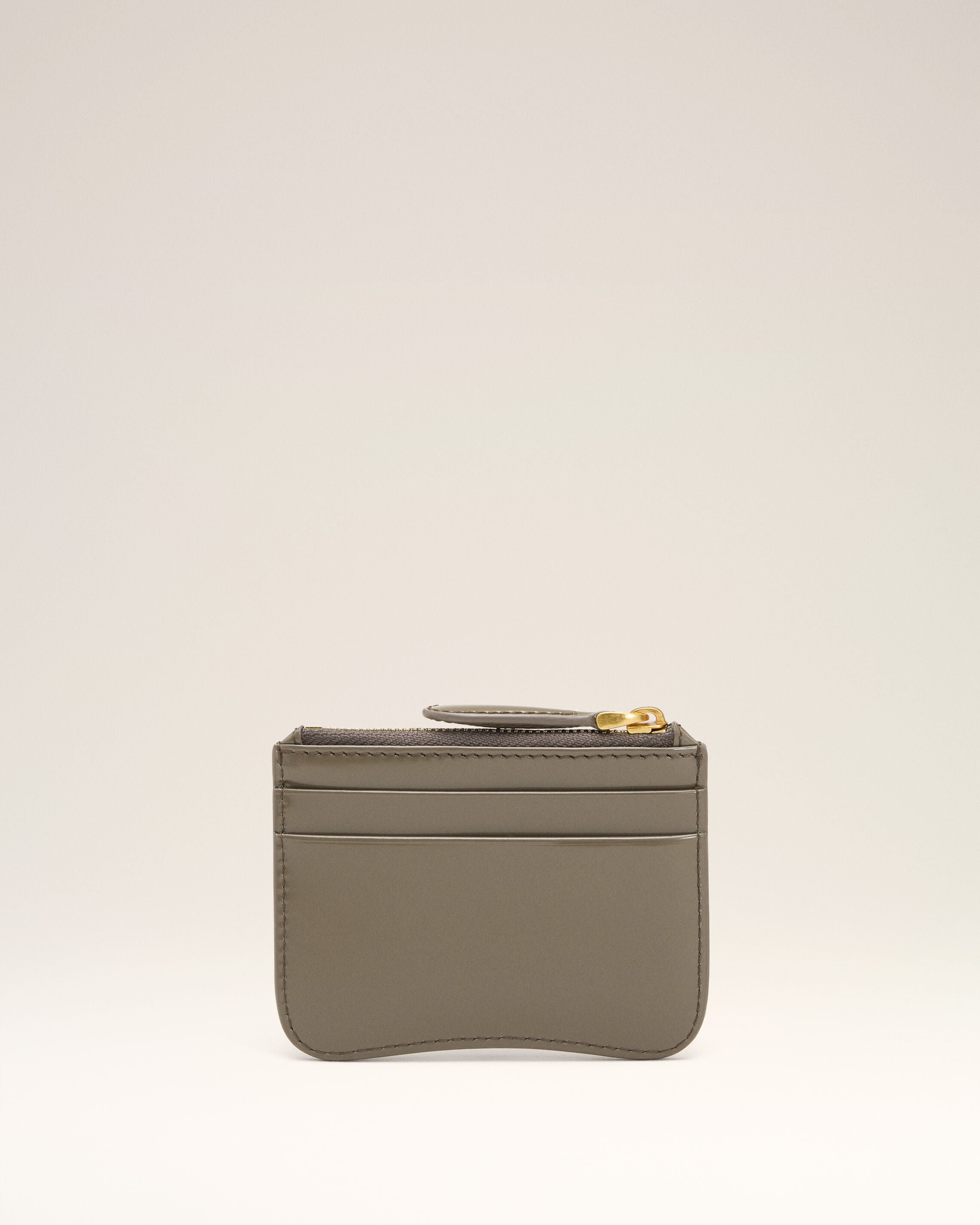 Grey Glazed Leather Paris Paris Zipped Card Holder - 5