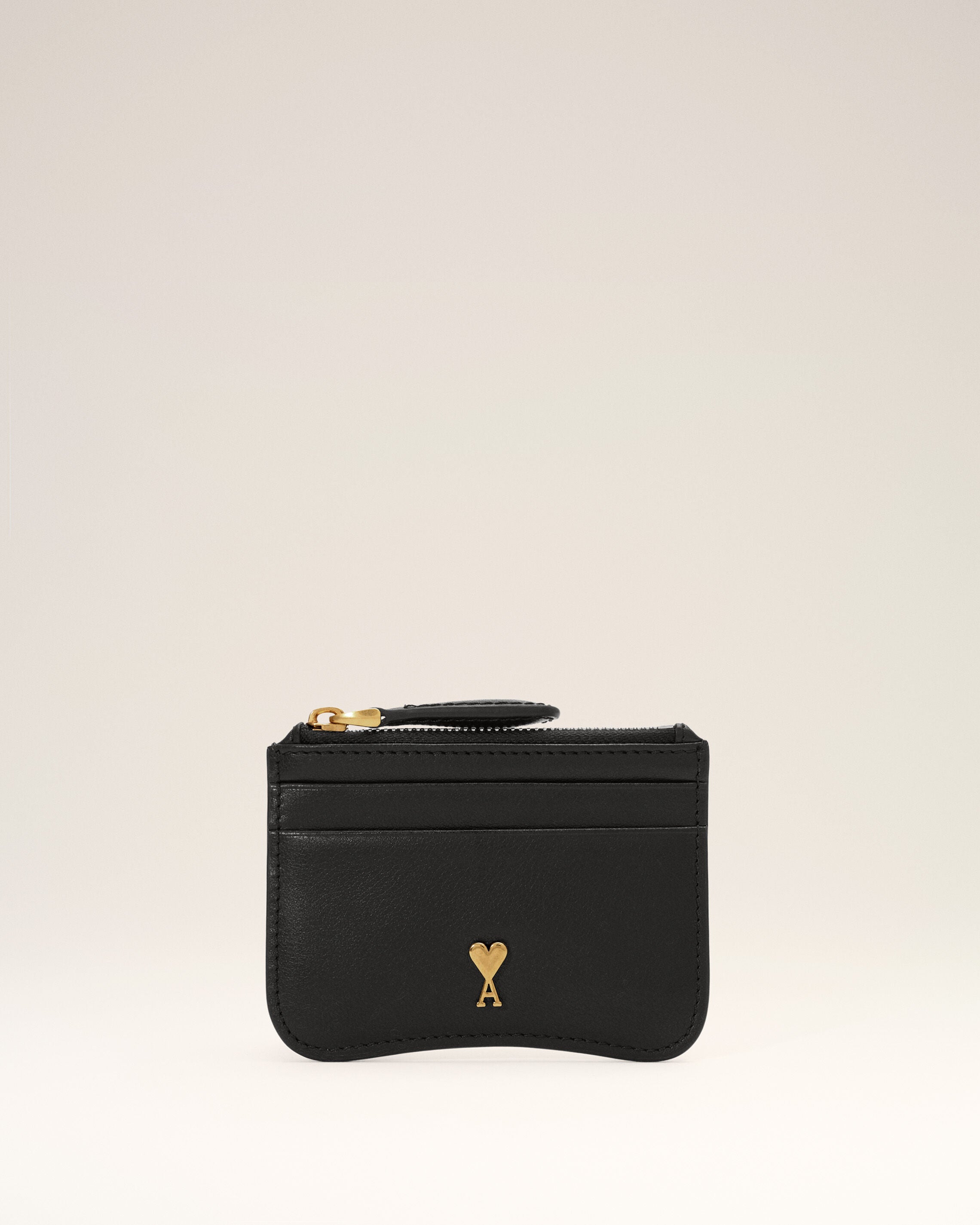 Black Paris Paris zipped cowhide leather card holder - 1