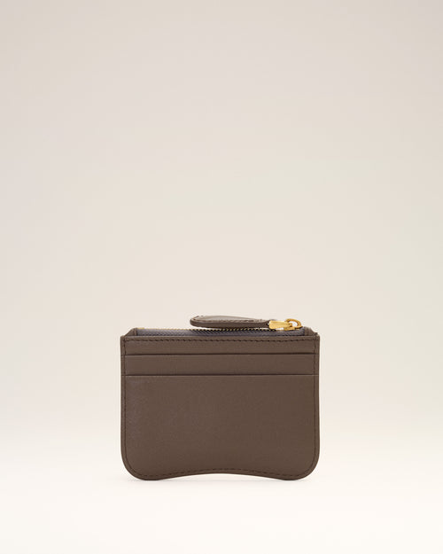 Brown Paris Paris zipped cowhide leather card holder - Woman - 5 - AMI Paris - Ami Paris