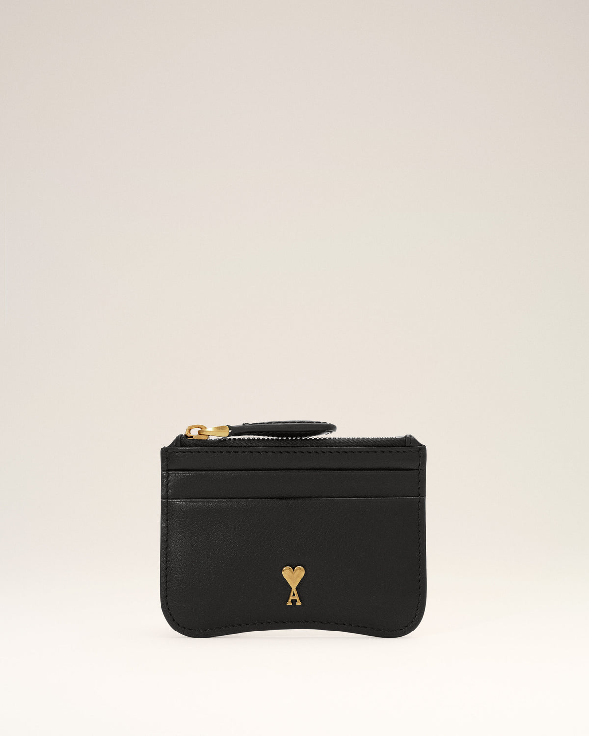 Black Paris Paris zipped cowhide leather card holder - 1