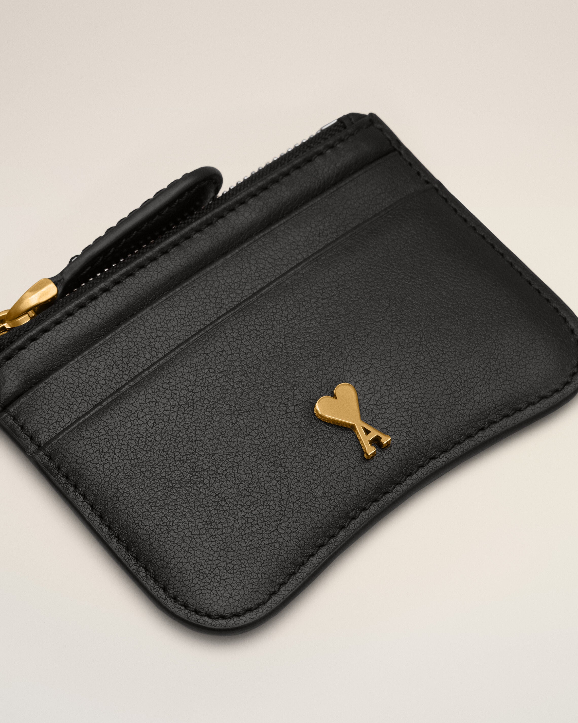 Black Paris Paris zipped cowhide leather card holder - 6