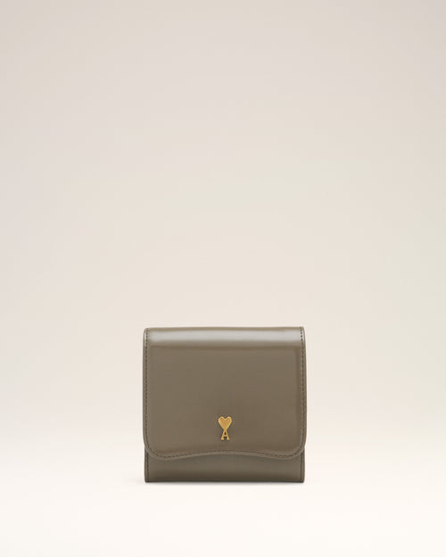                             Grey Glazed Leather Paris Paris Compact Wallet - 3                         - Ami Paris