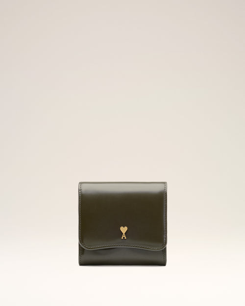 Green Cow Leather Paris Paris Compact Wallet - Woman - 4 - AMI Paris - Ami Paris