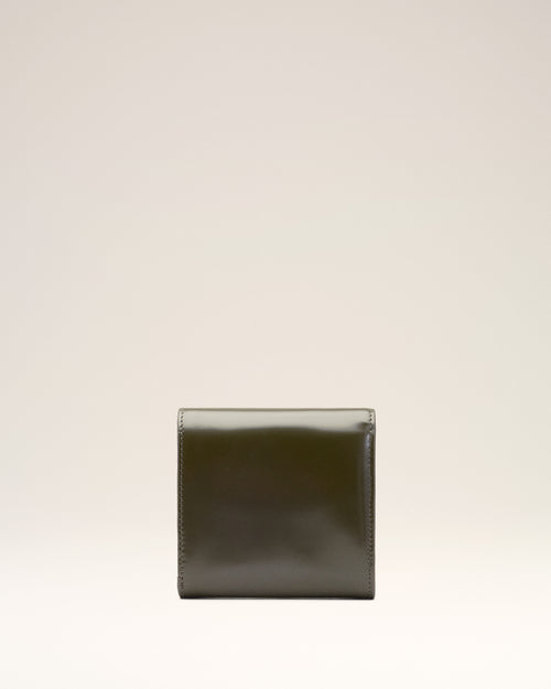                                     Portefeuille Compact Paris Paris Vert en Cuir De Veau - 3                                 - Ami Paris