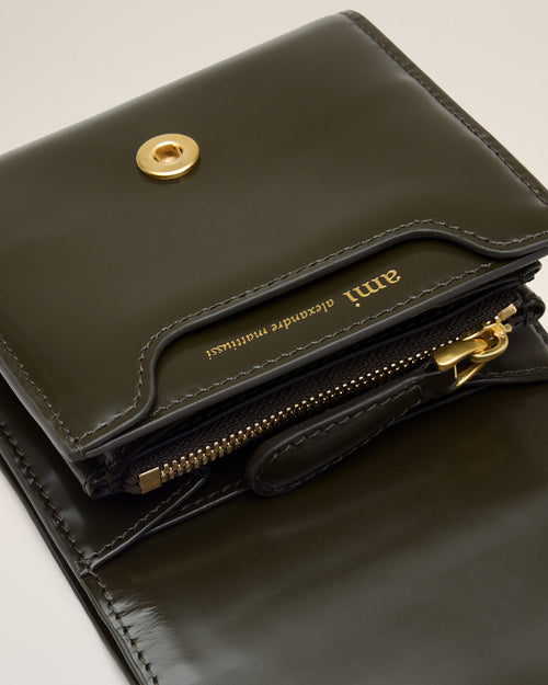 Green Cow Leather Paris Paris Compact Wallet - Man - 3 - AMI Paris - Ami Paris