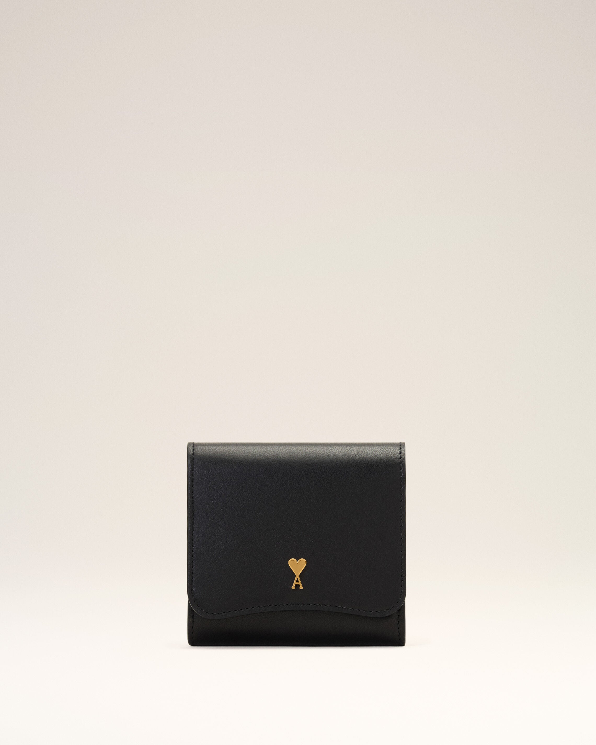 Black Paris Paris cowhide leather compact wallet - 1
