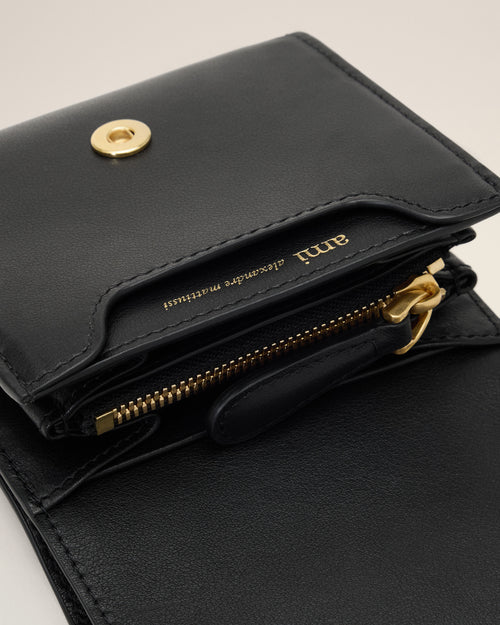 Black Paris Paris cowhide leather compact wallet - Man - 3 - AMI Paris - Ami Paris