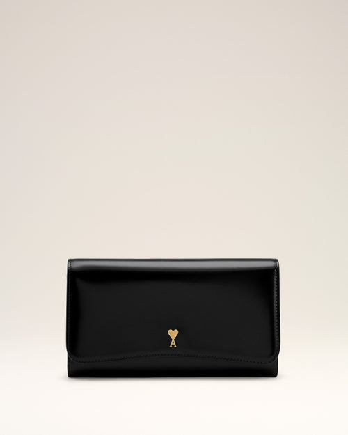 Black Cow Leather Paris Paris Continental Wallet - 2 - Ami Paris